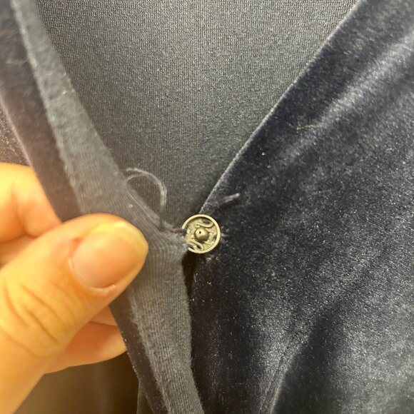 Saturday Sunday Anthropologie Blue Velour jumpsuit medium - Picture 6 of 11